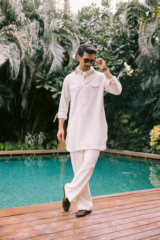 HUMAYUN ALAMGIR (Menswear) - Ivory Kurta Pajama