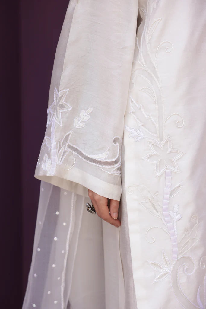 HUMAYUN ALAMGIR ( WOMENWEAR) - White Applique