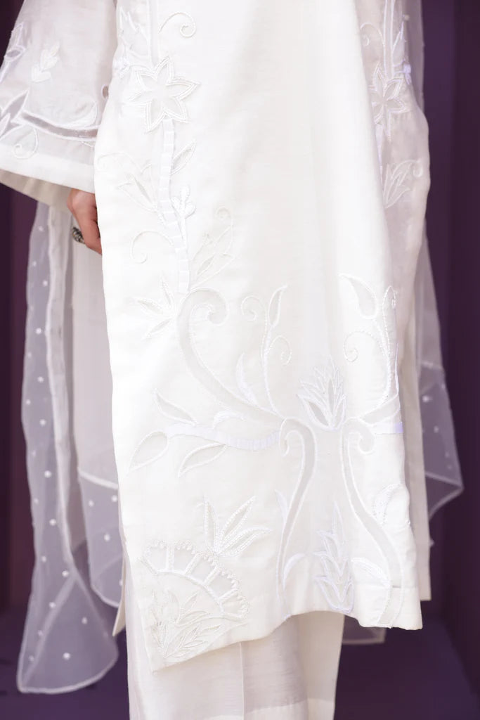HUMAYUN ALAMGIR ( WOMENWEAR) - White Applique