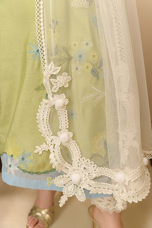 ZURI BY ZAINAB - Offwhite Net Dupatta