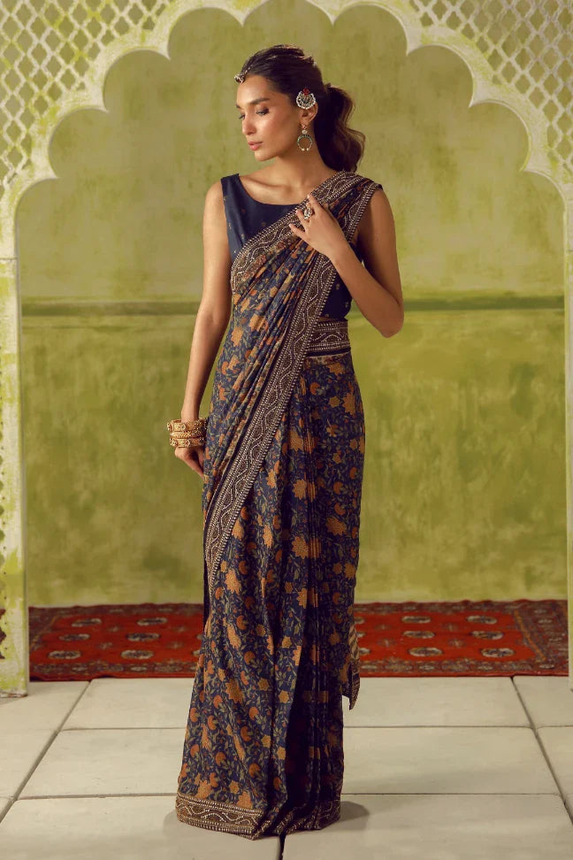 MANTO - Khoobsurat Saree Blue