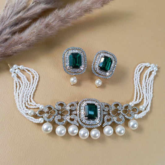 ZAHEEN KAMRAN - Emerald Silver Set