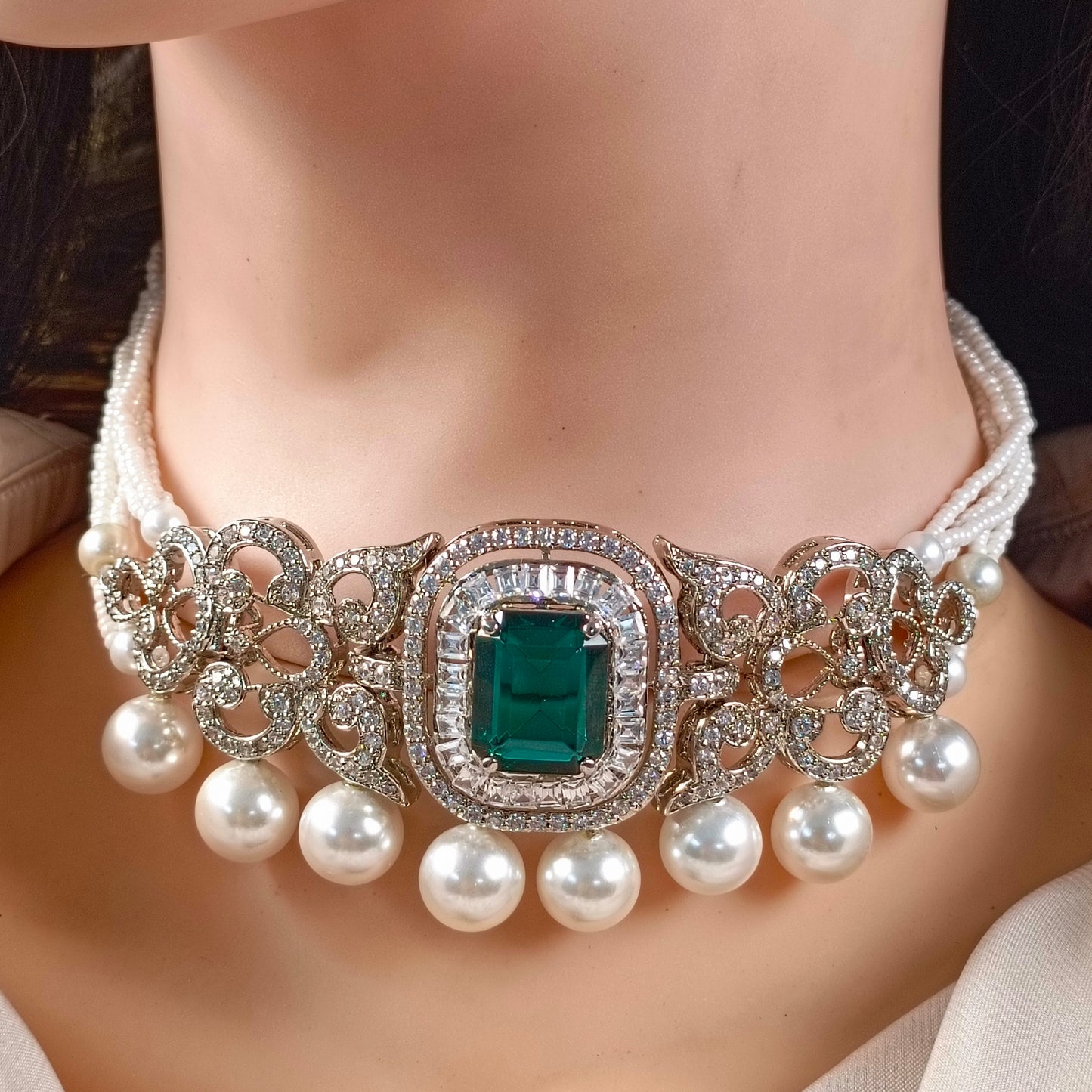 ZAHEEN KAMRAN - Emerald Silver Set