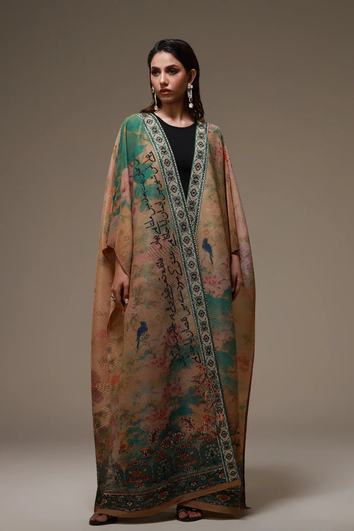MANTO- Gul-e-Aftab Outerwear Cape Multi