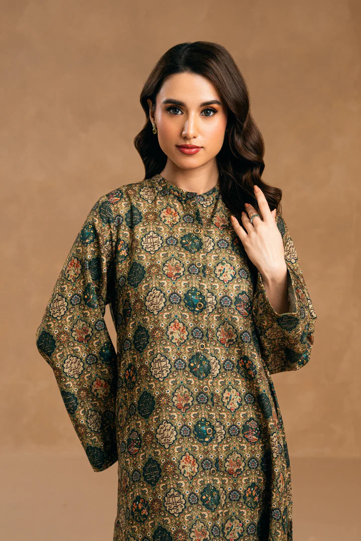 MANTO-Naseeb kurta Printed Green