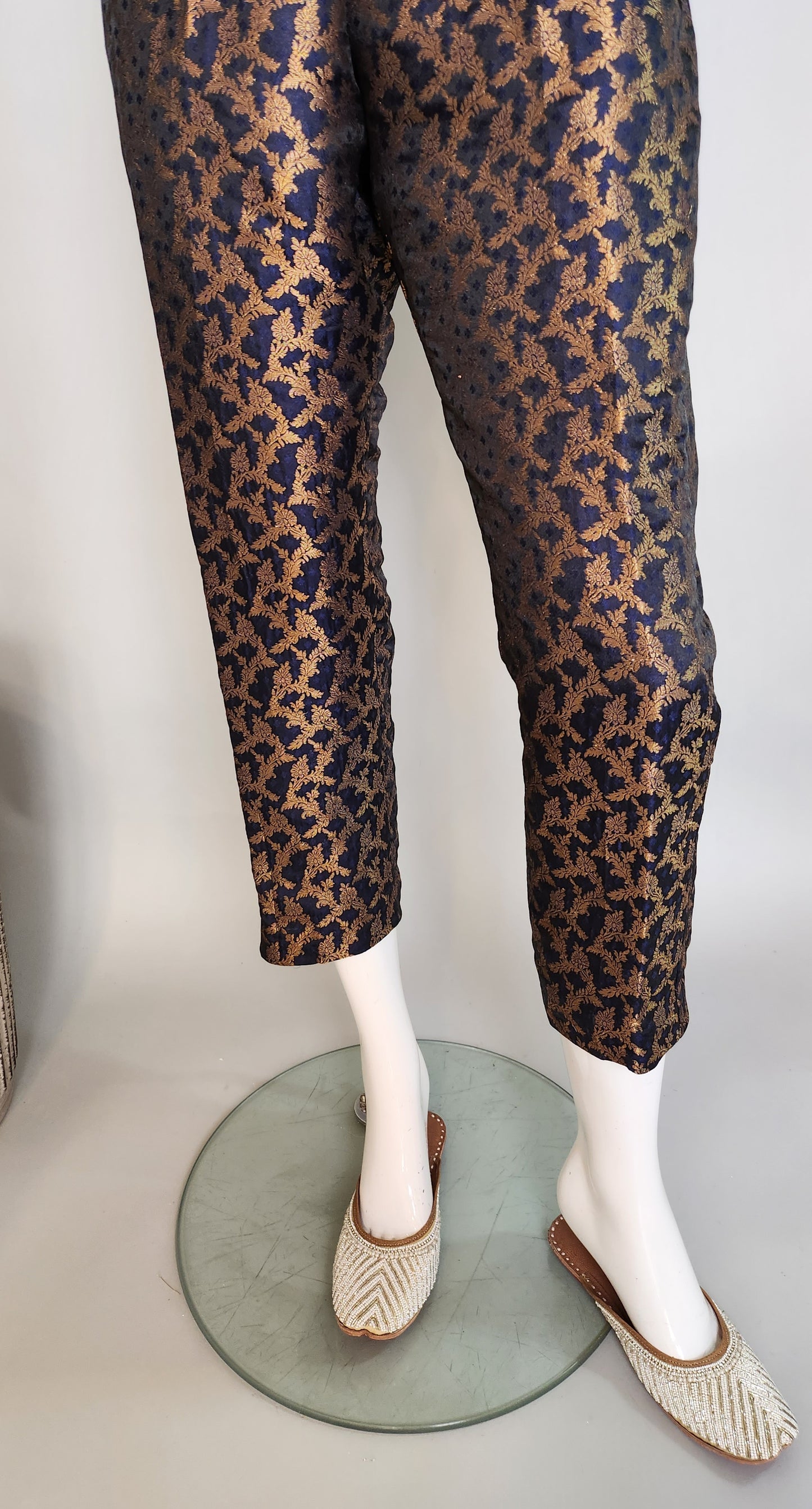SABEEN MANEKIA - Jamawar Pant - Navy Blue