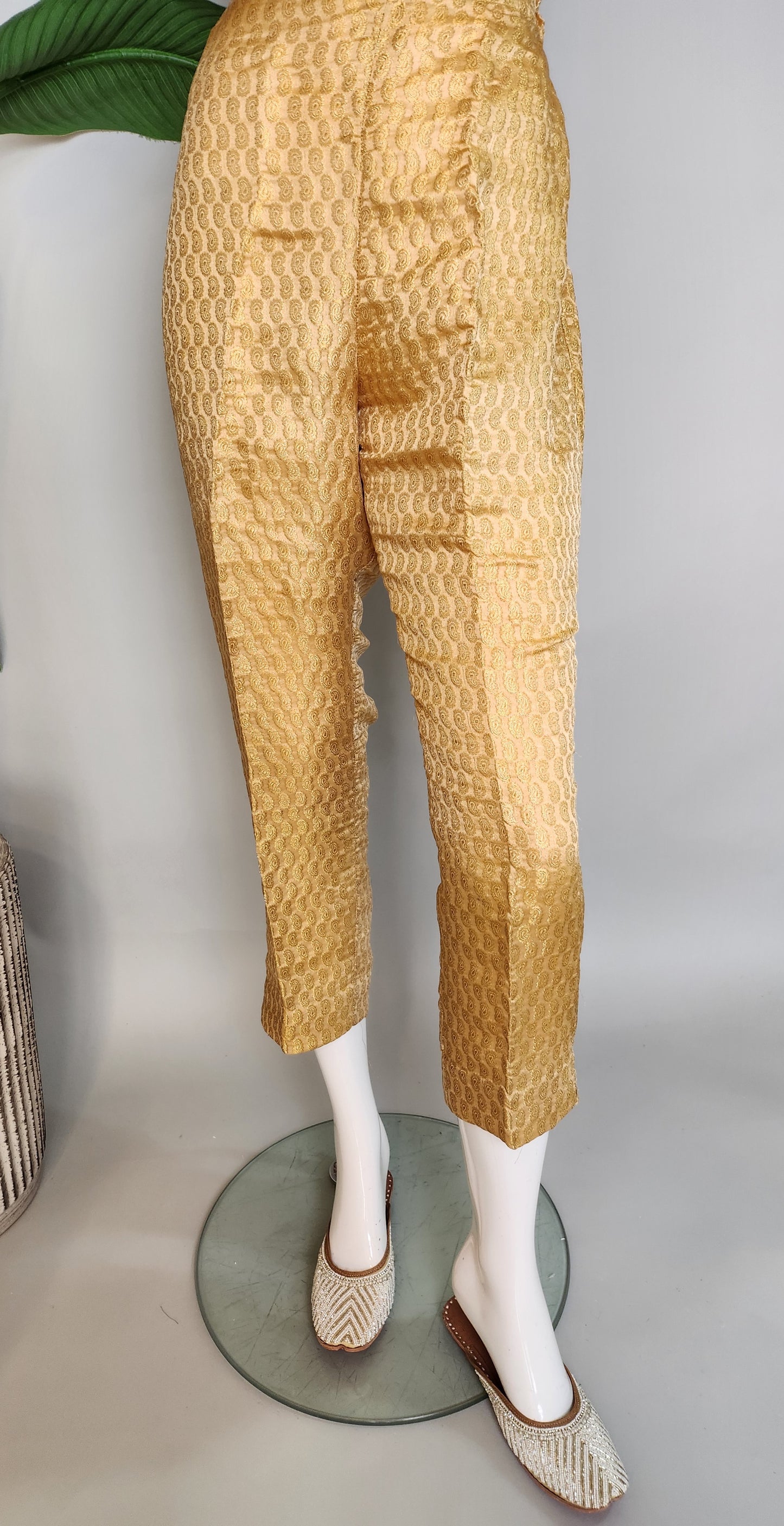 AJRAK - Off-White Copper Jamawar Pant