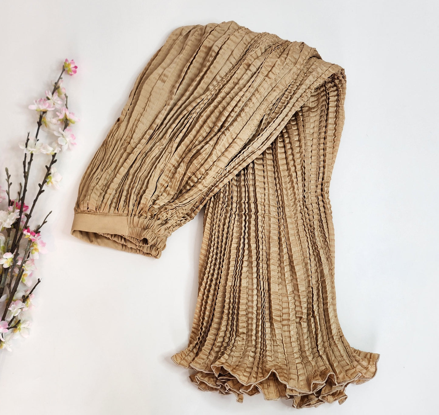 SABEEN MANEKIA -  Beige- Crushed Cullotes