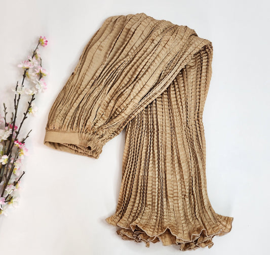 SABEEN MANEKIA -  Beige- Crushed Cullotes