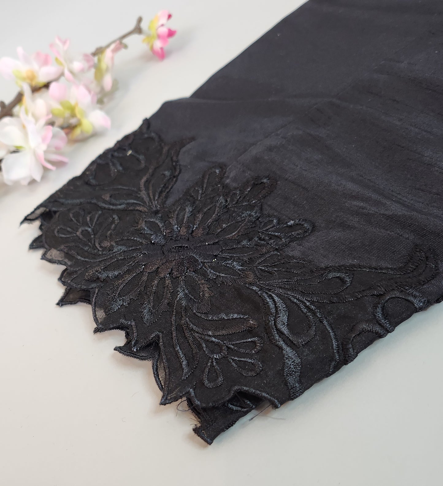 SABEEN MANEKIA - Black Pant with organza cutwork
