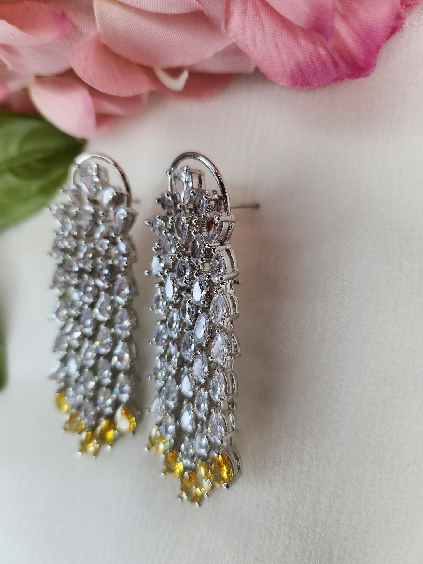 THE BUTTERFLY EFFECT - Silver With Yellow Stone Earrings