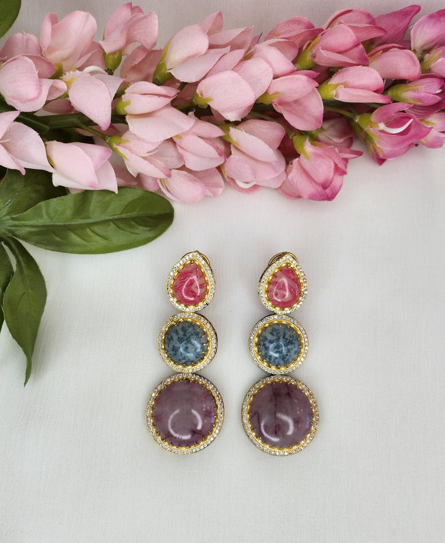 THE BUTTERFLY EFFECT - Tri-color Layer earrings