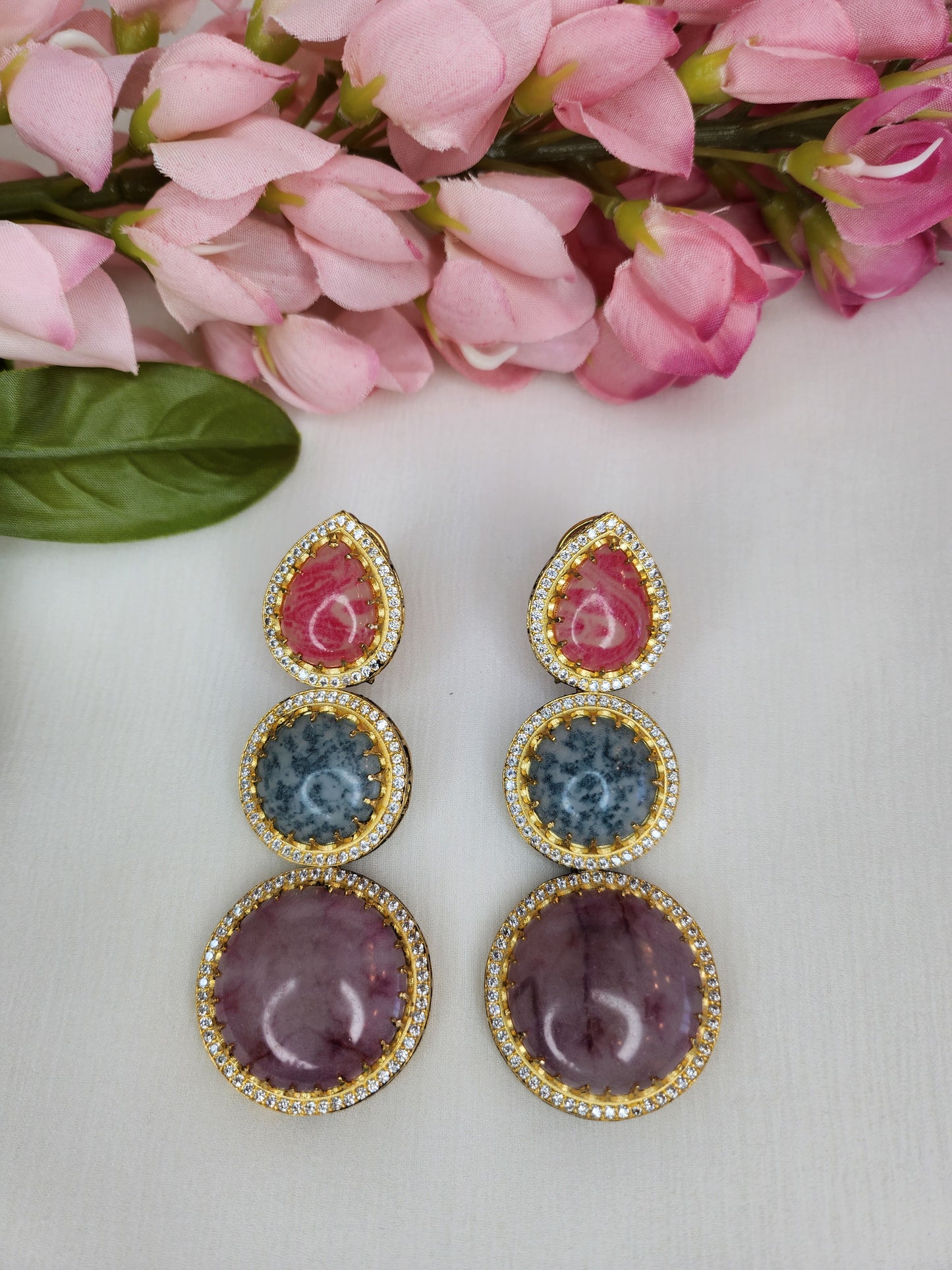 THE BUTTERFLY EFFECT - Tri-color Layer earrings