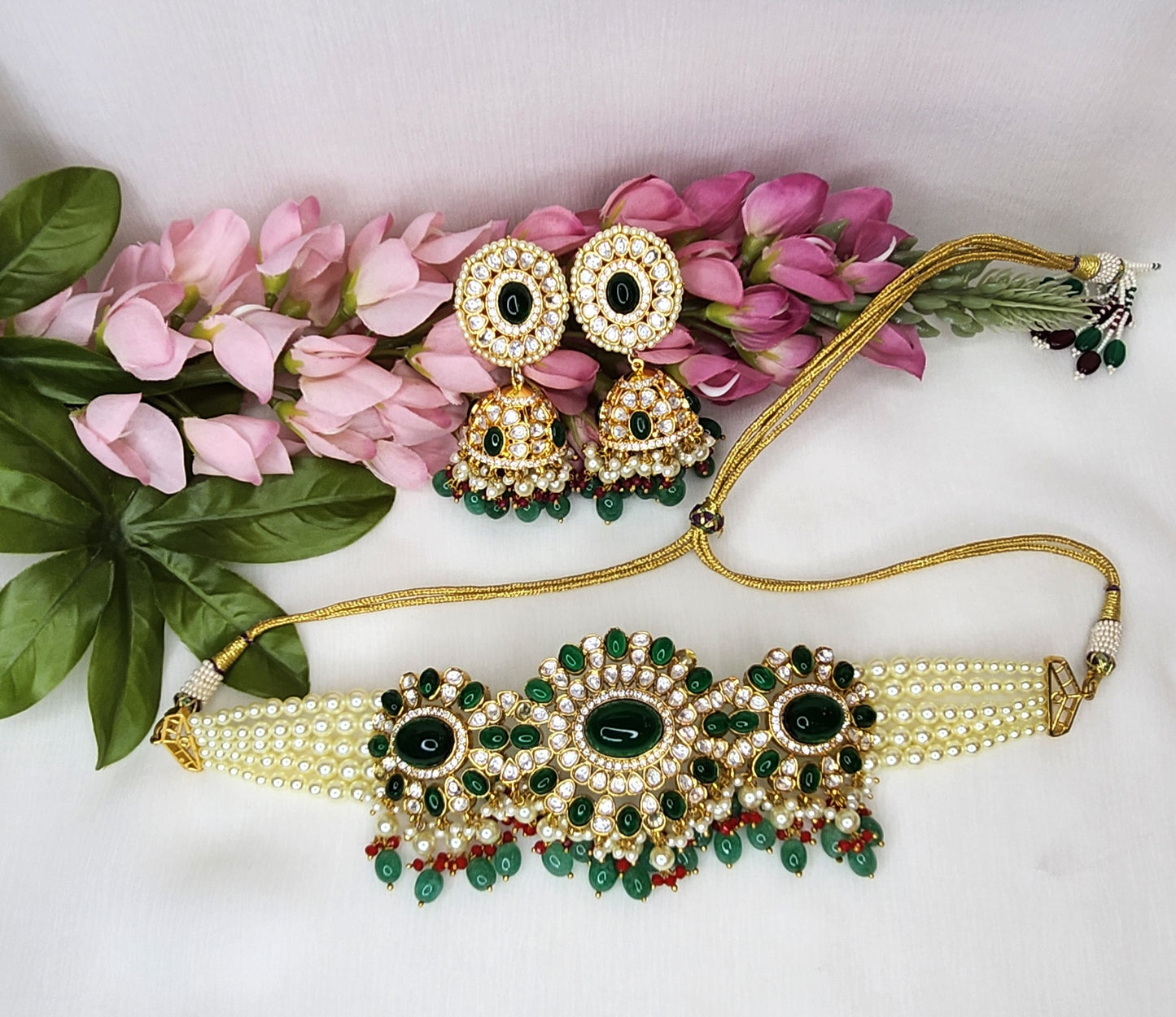 THE BUTTERFLY EFFECT - Green Set necklace and earring