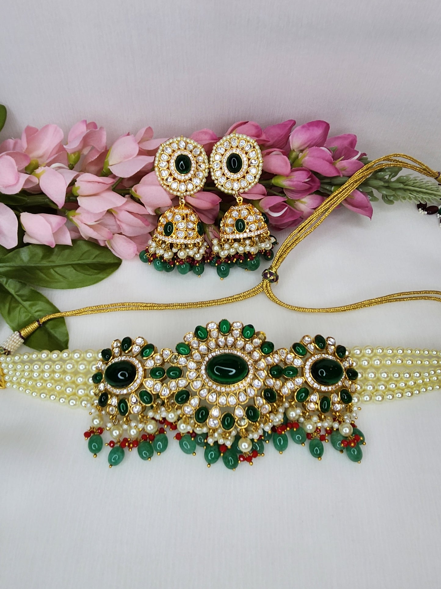 THE BUTTERFLY EFFECT - Green Set necklace and earring