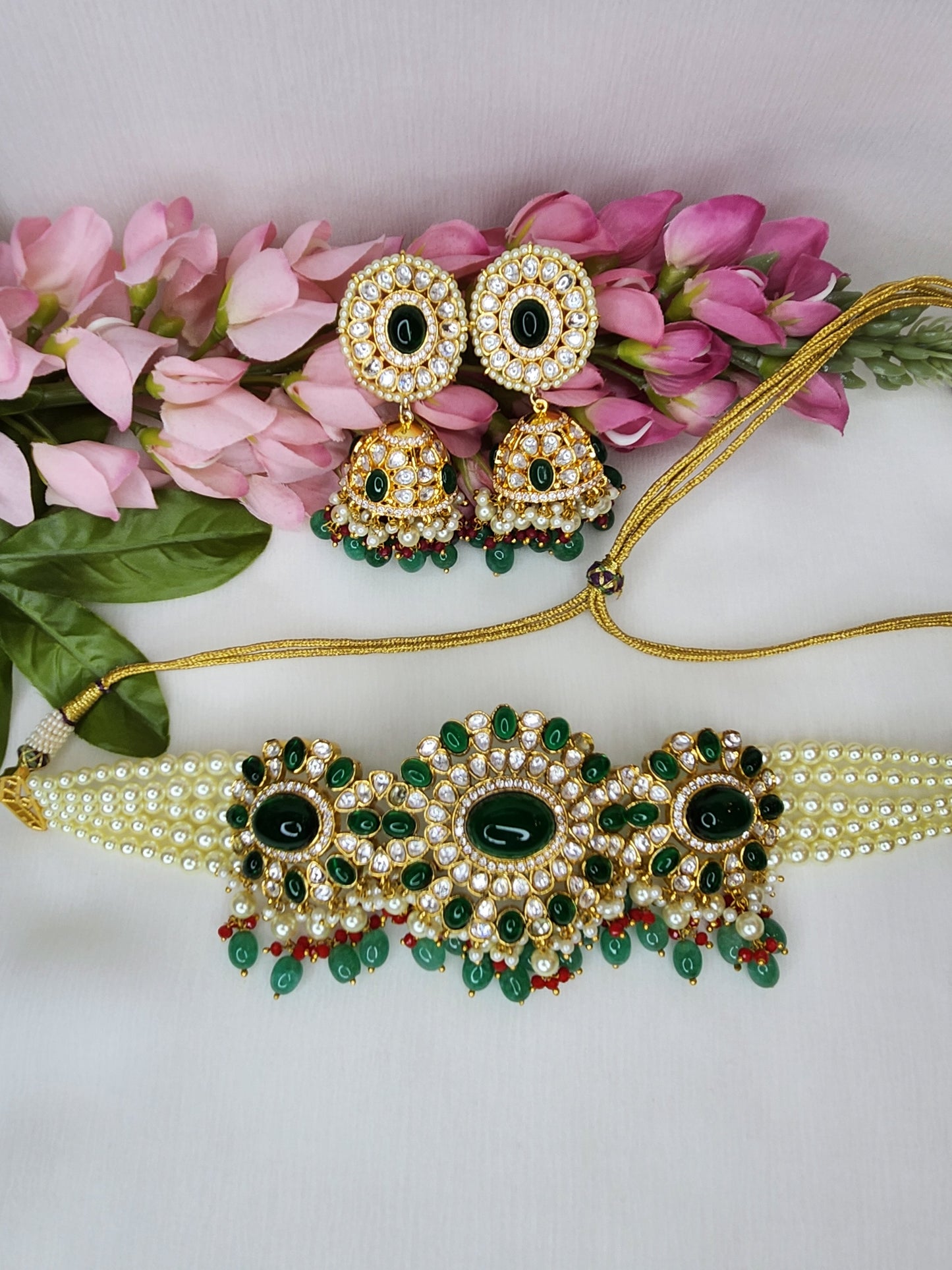 THE BUTTERFLY EFFECT - Green Set necklace and earring