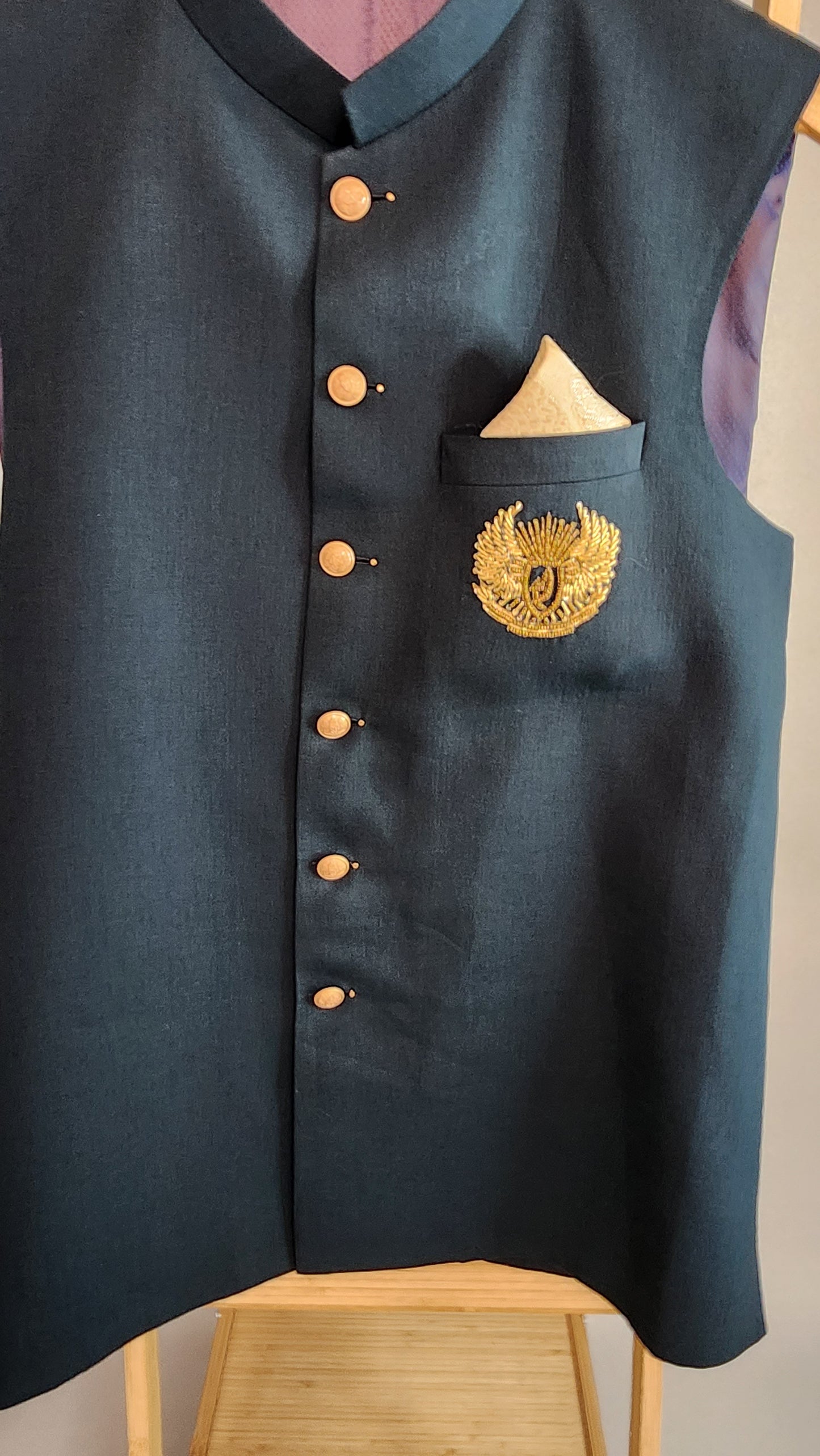 KUNZUL CHANNAR MENSWEAR - Green Waist Coat