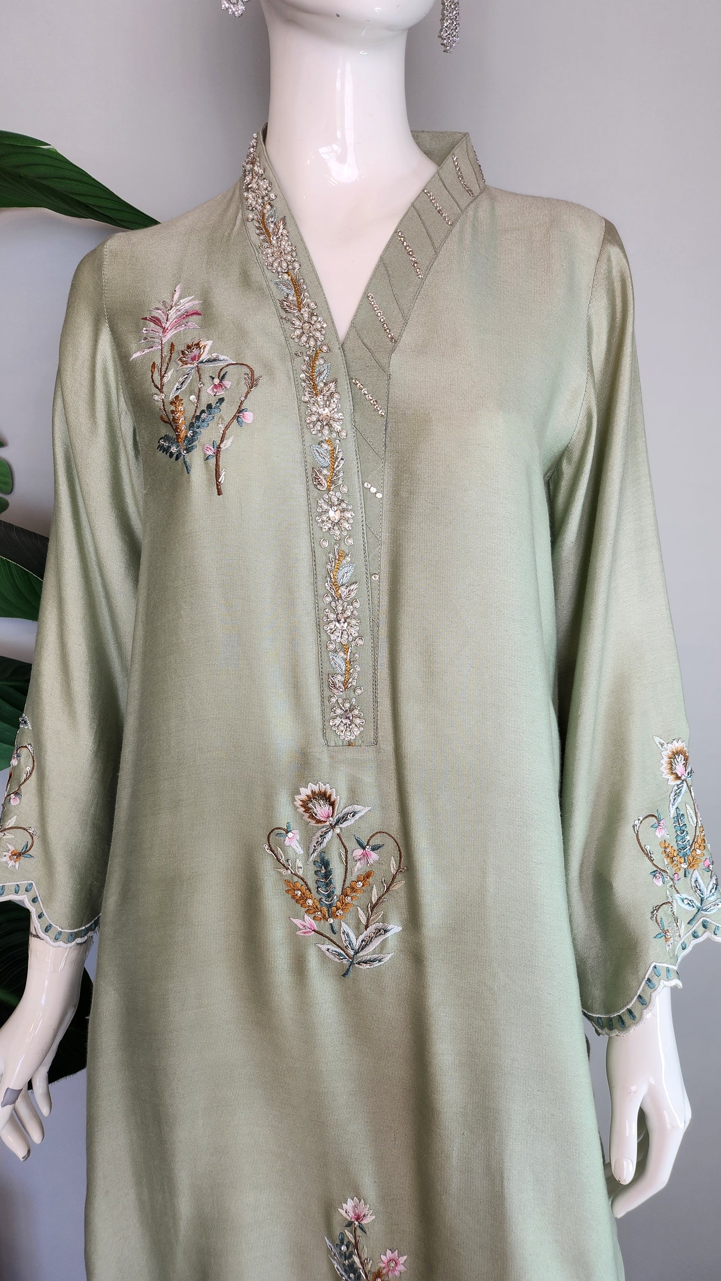 SEEMA IFTIKHAR - Mint Green with embroidery detailed