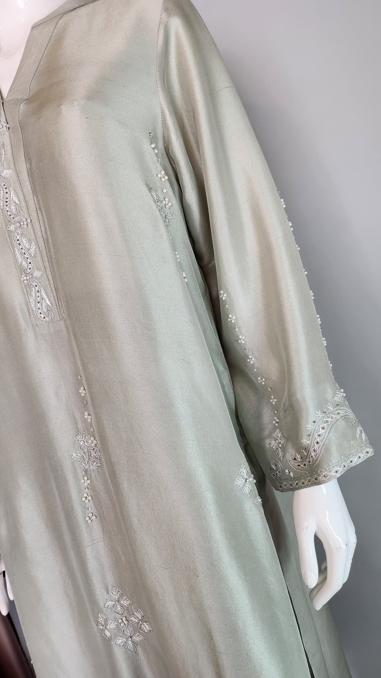SEEMA IFTIKHAR - Ice Blue with Pearl beaded
