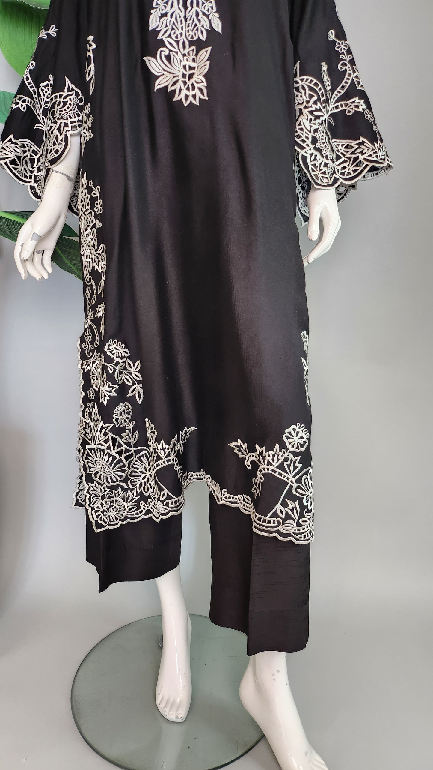 SEEMA IFTIKHAR - Black with white emboidery work