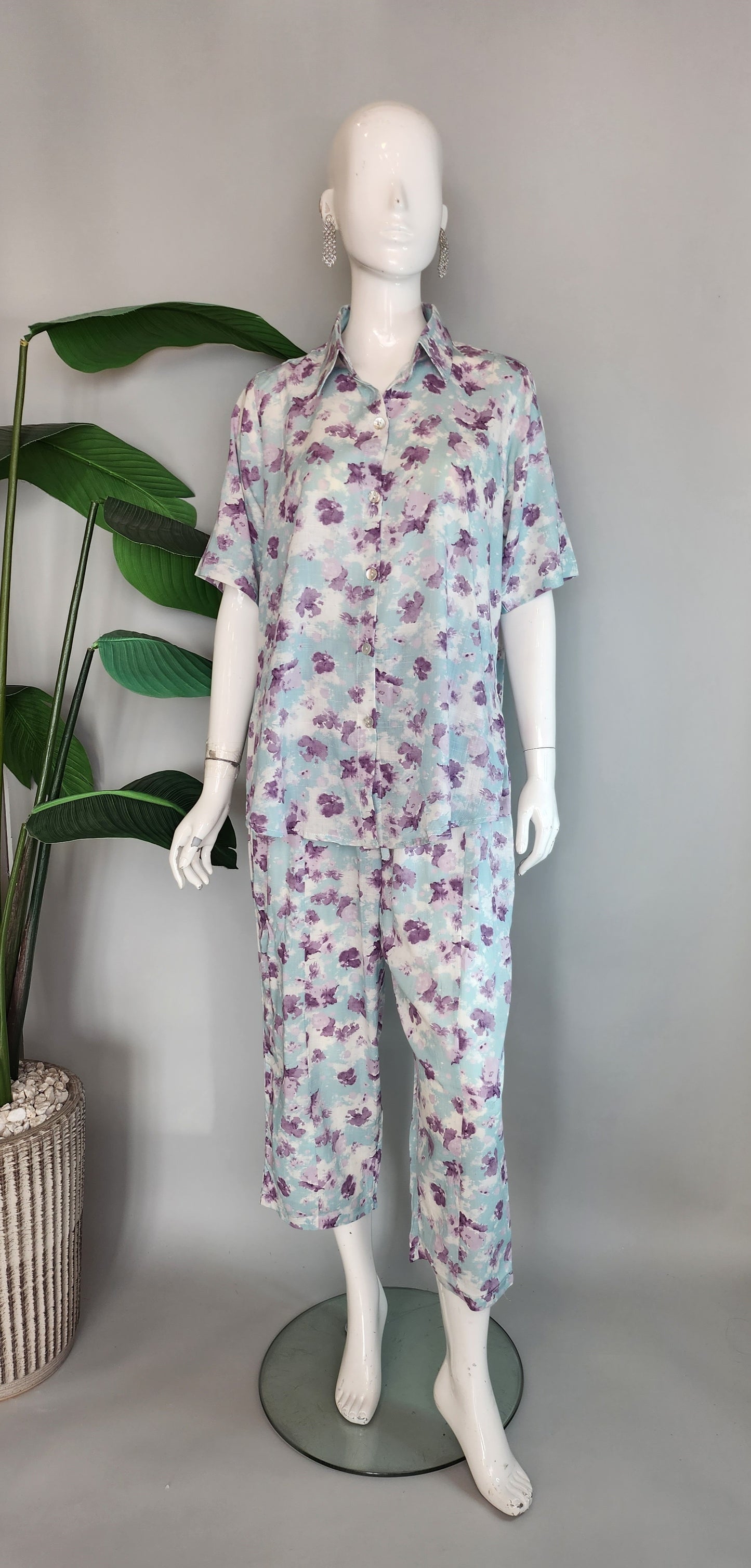 SOBIA GULZAD - Purple Blue Floral Set