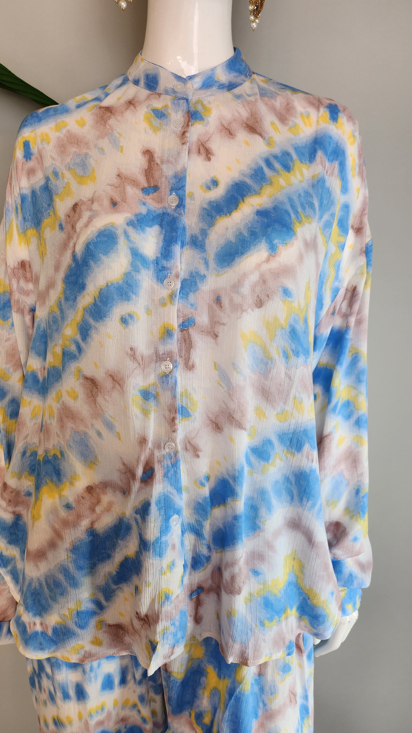 SOBIA GULZAD - White Blue Tie Dye Set