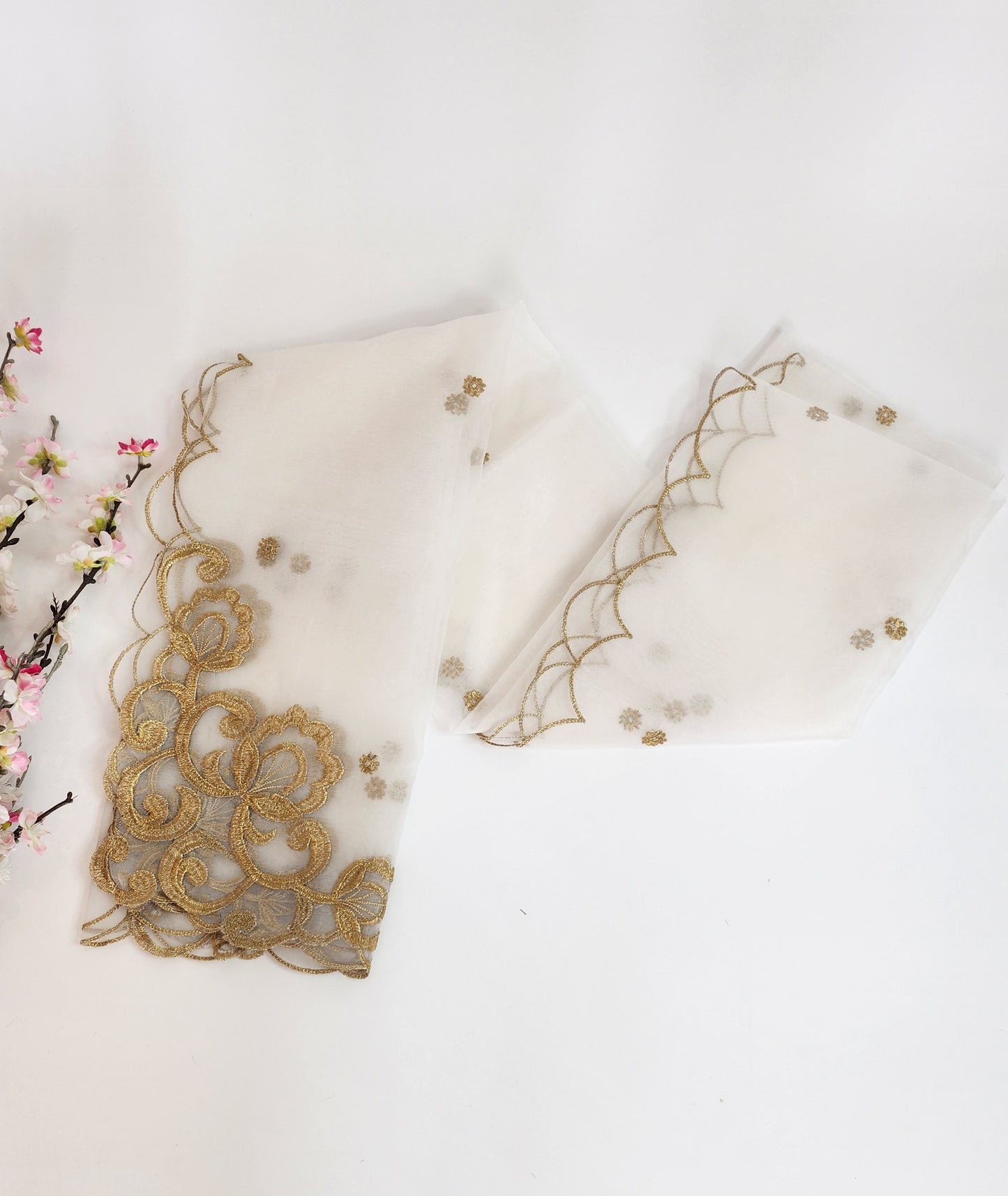 SABEEN MANEKIA - White Gold- Organza Dupatta