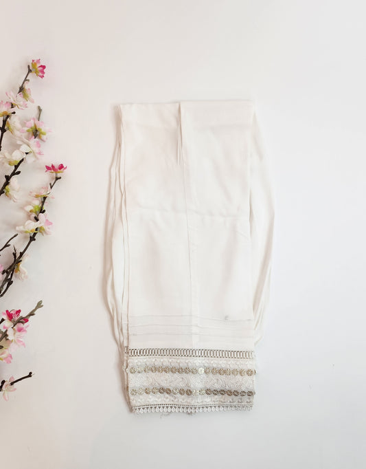SABEEN MANEKIA - Offwhite gold cotton lace
