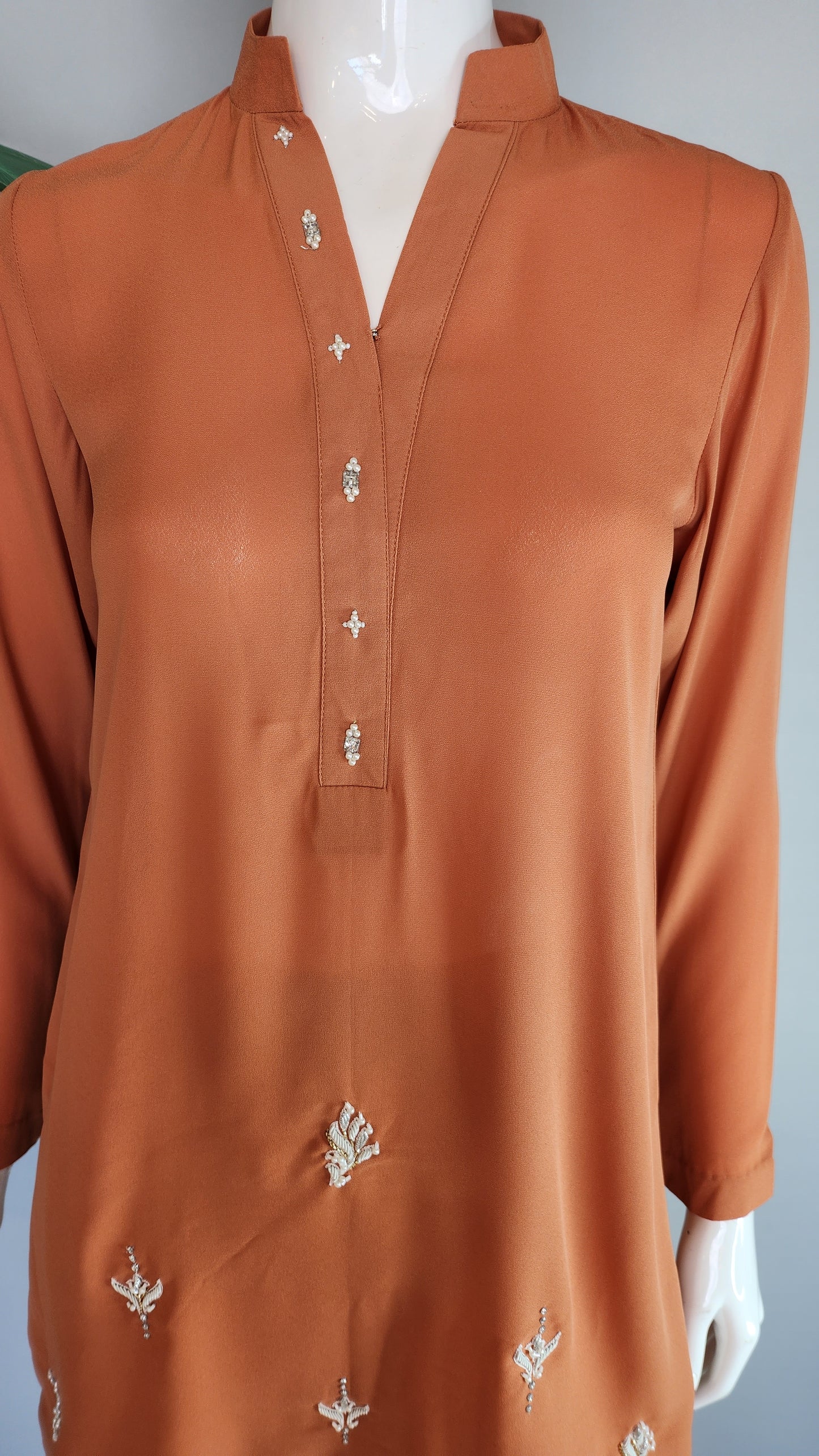 MAHOGANY - Glossy Orange Georgette coord set