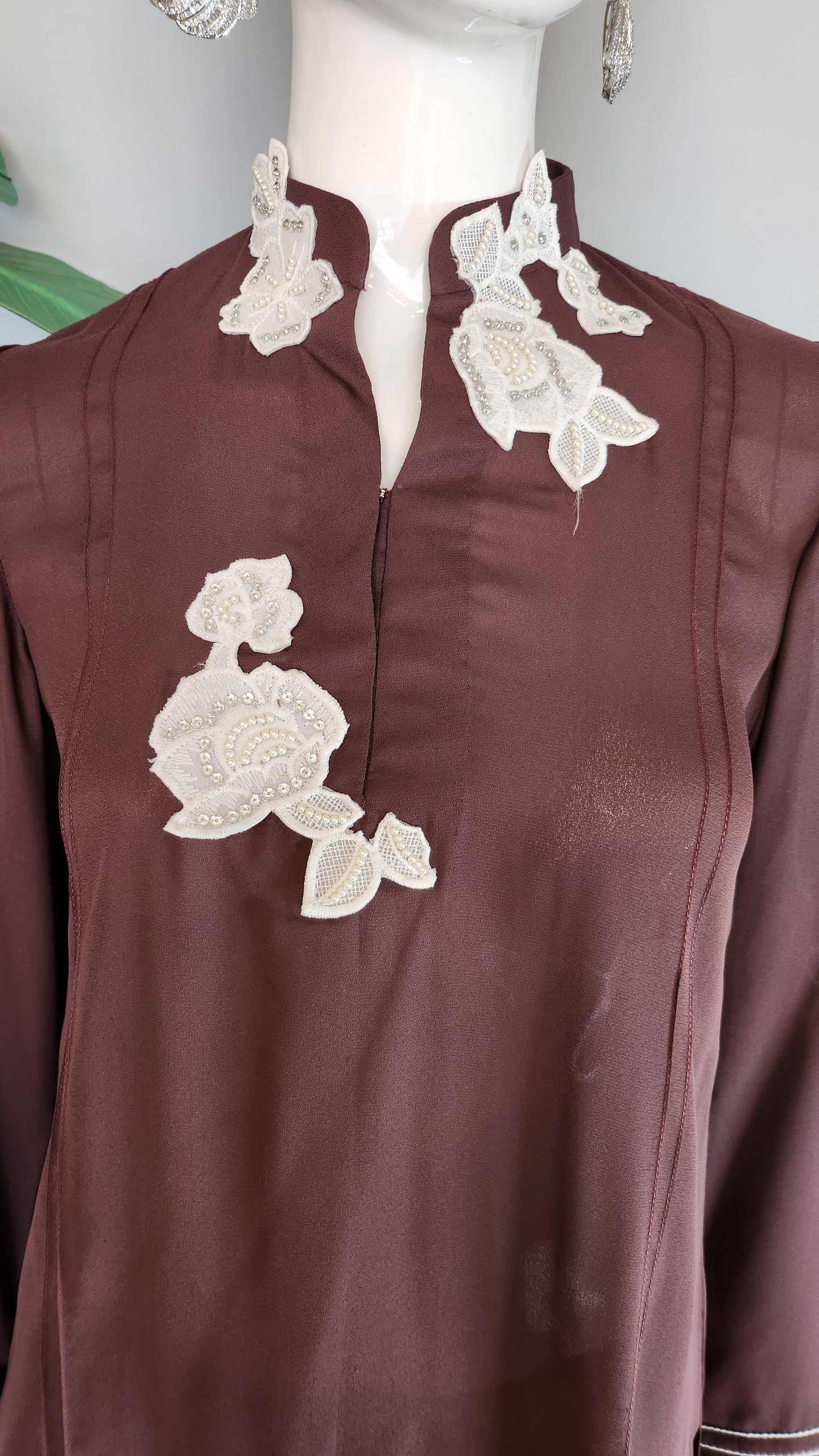 MAHOGANY - Walnut Brown with Flower
