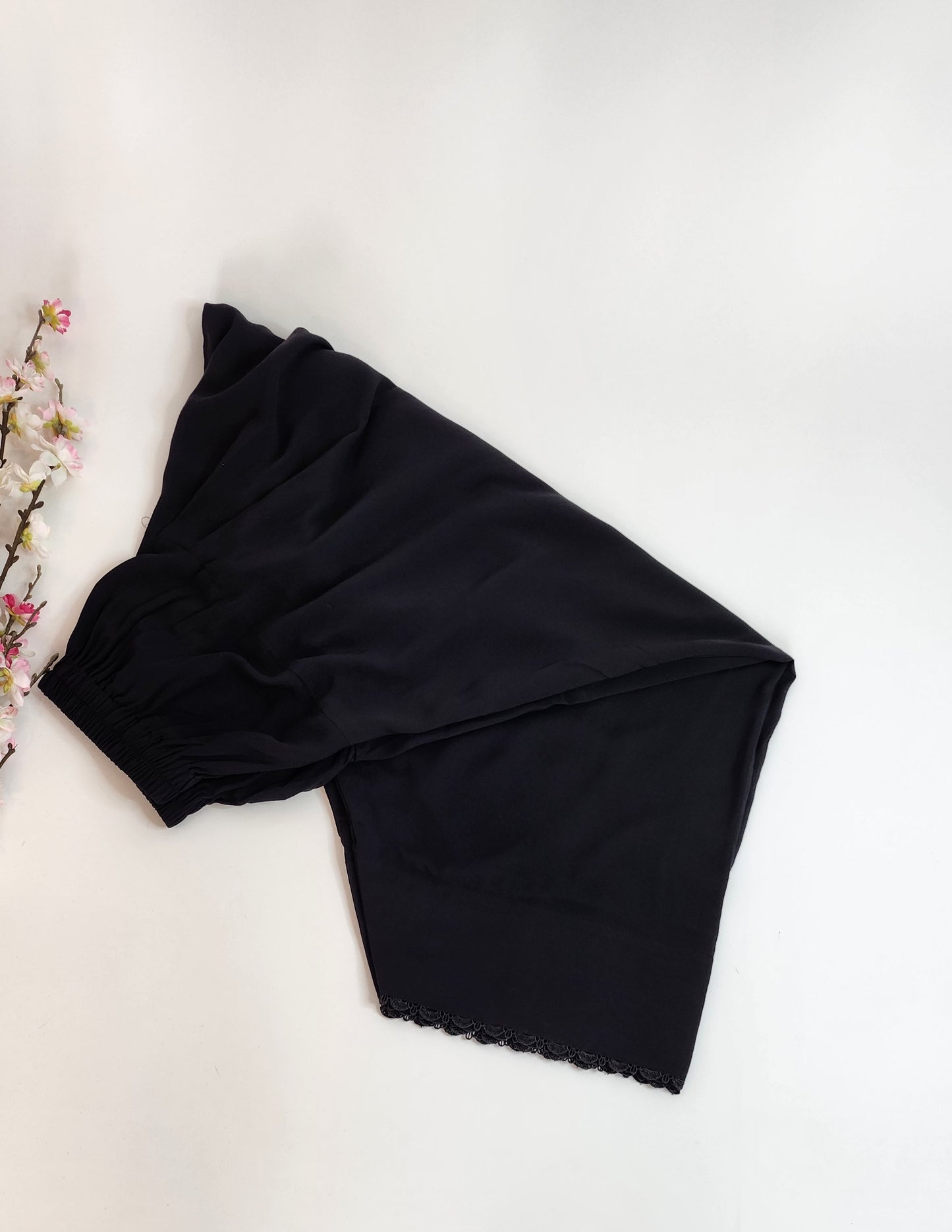 Wajeeha Ansari - Black Farshi Shalwar with lace