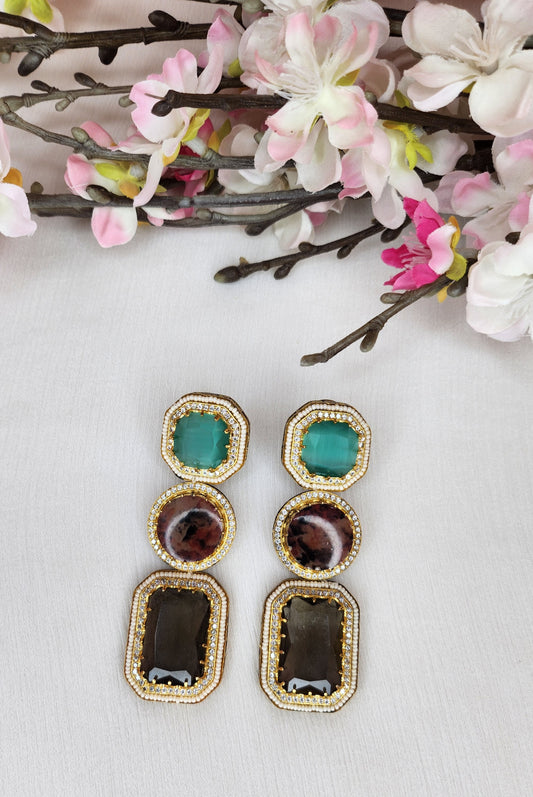 THE BUTTERFLY EFFECT - Green Brown Multicolor Earrings