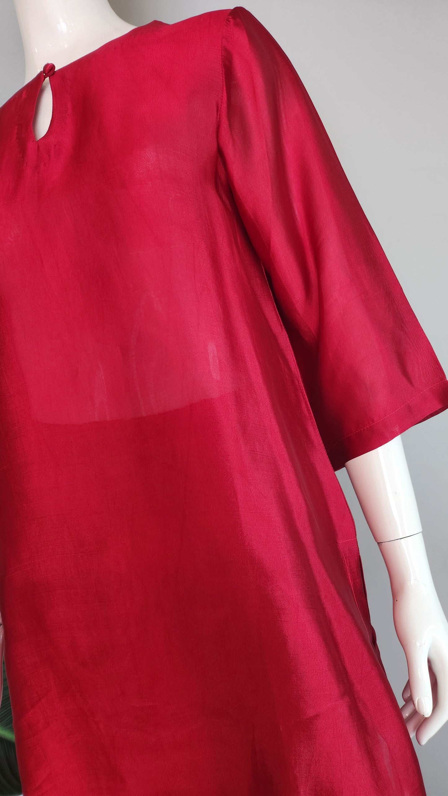 ASHJAIN SAFWAN - Plain Red Farshi Suit