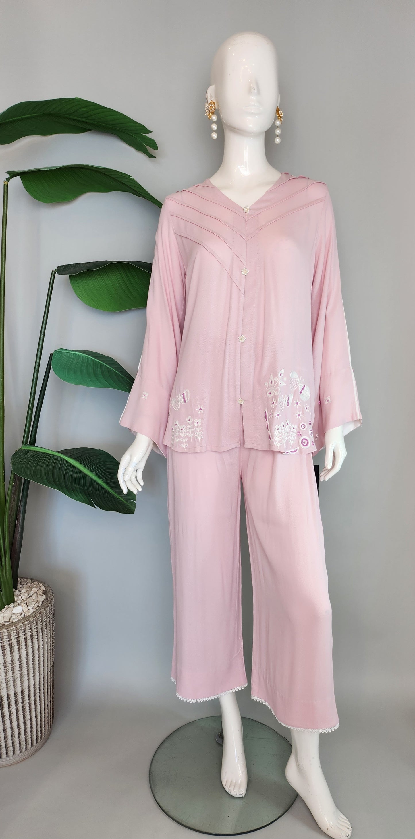 FARAH ZUBAIR - Baby Pink Coord Set