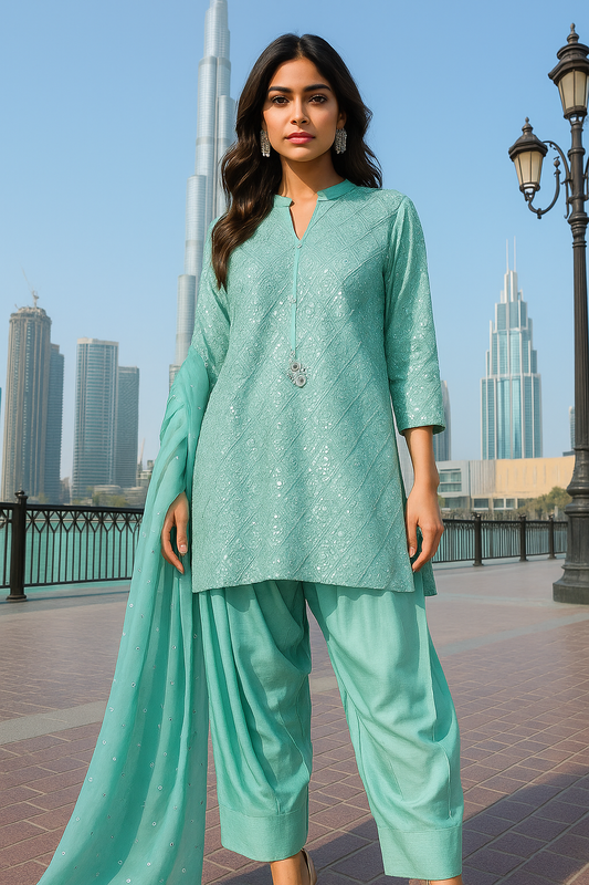 ASHJAIN SAFWAN - Aqua Green Farshi