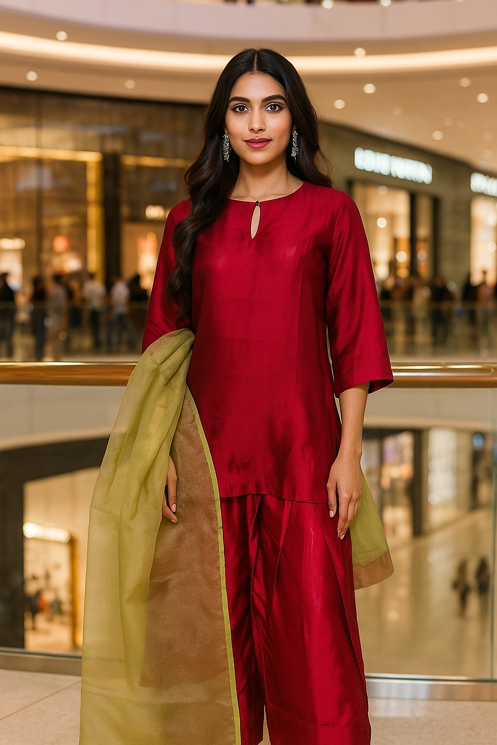 ASHJAIN SAFWAN - Plain Red Farshi Suit