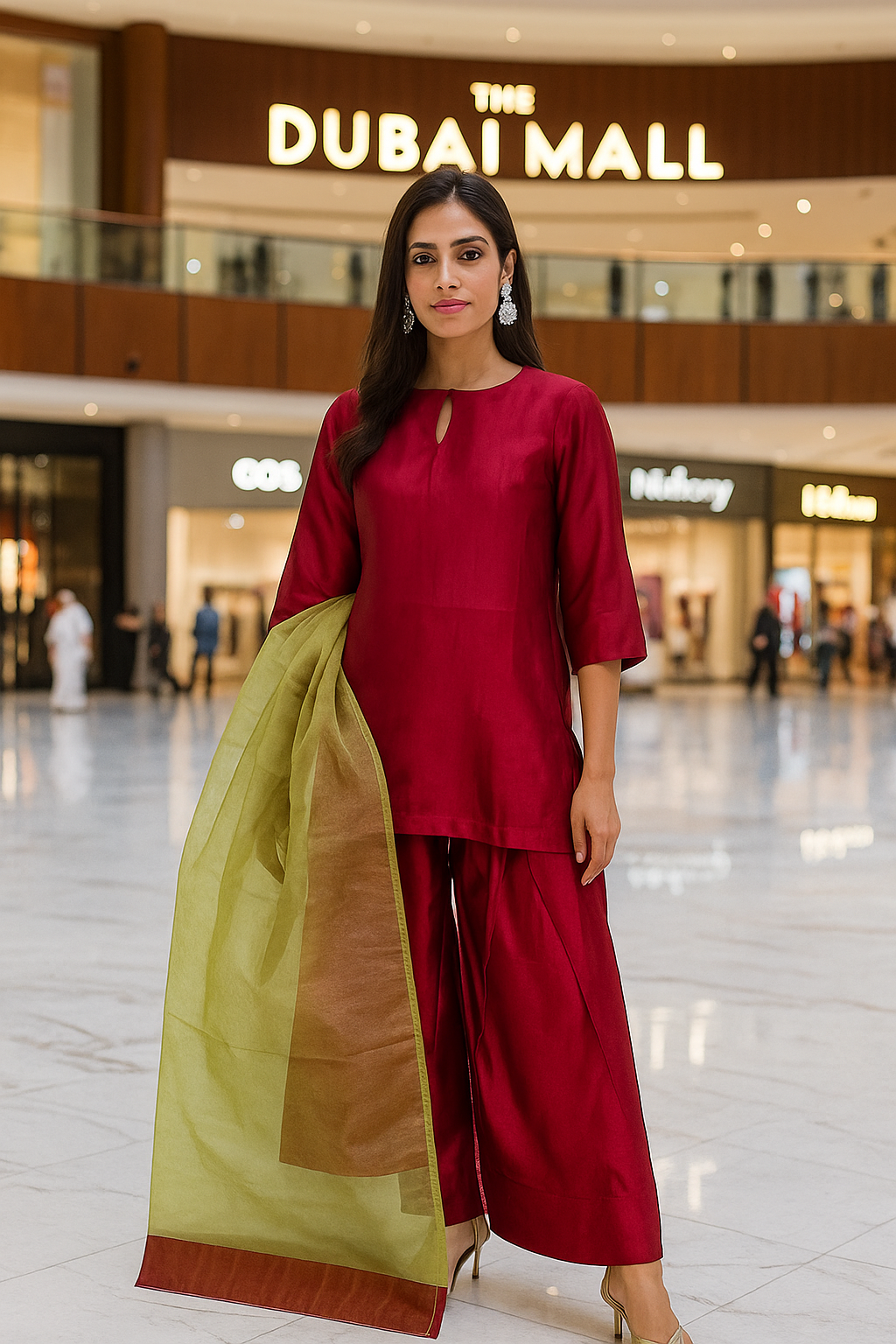 ASHJAIN SAFWAN - Plain Red Farshi Suit