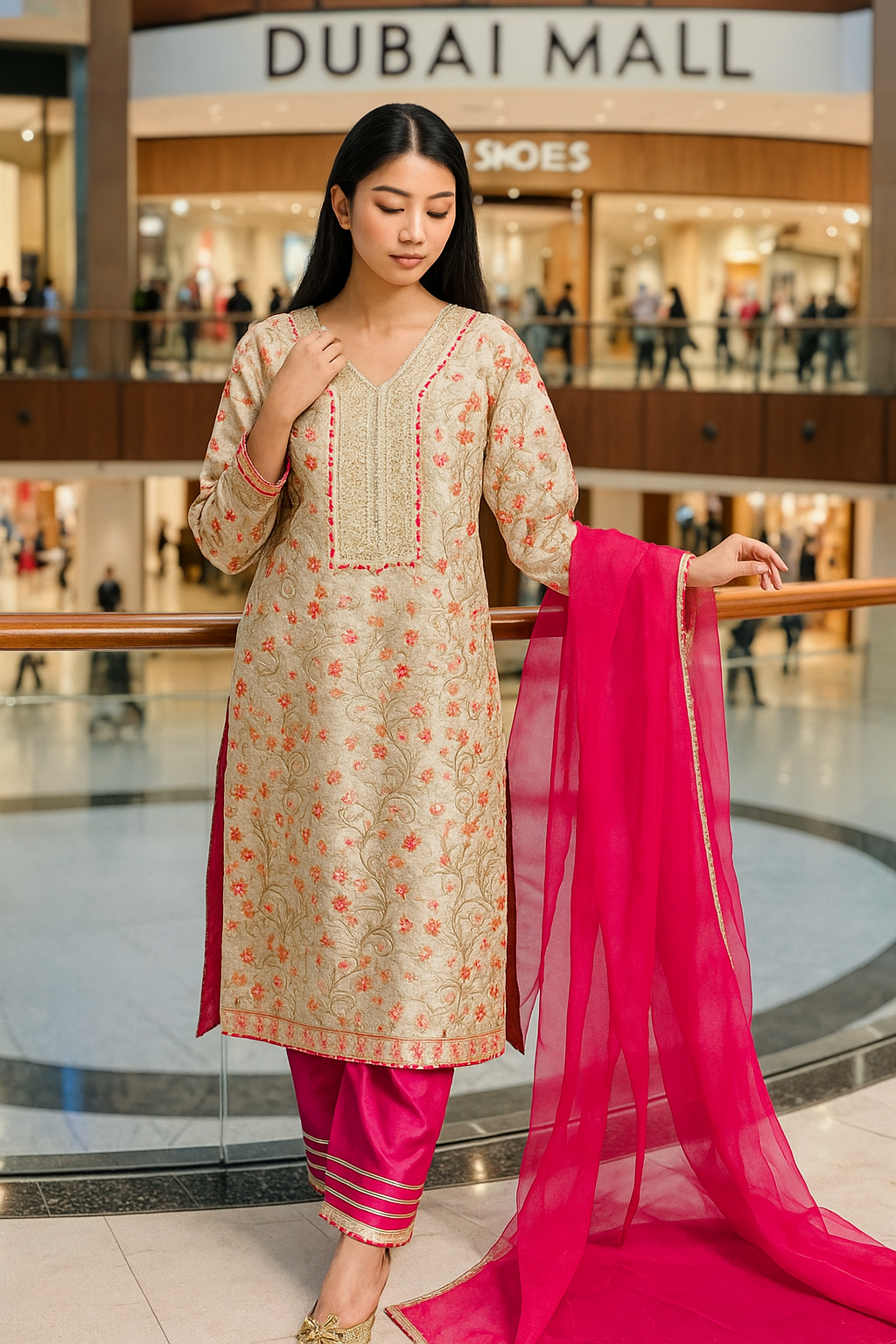 ASHJAIN SAFWAN - Printed Beige