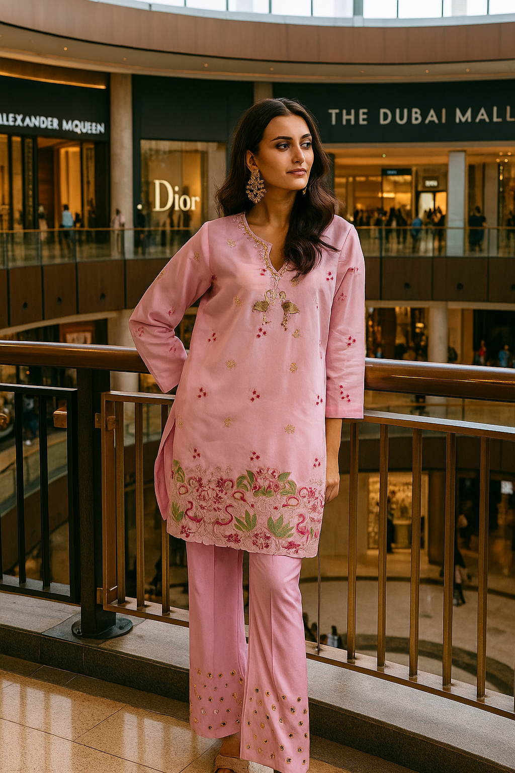 ASHJAIN SAFWAN - Pink with embellishment and embroidery