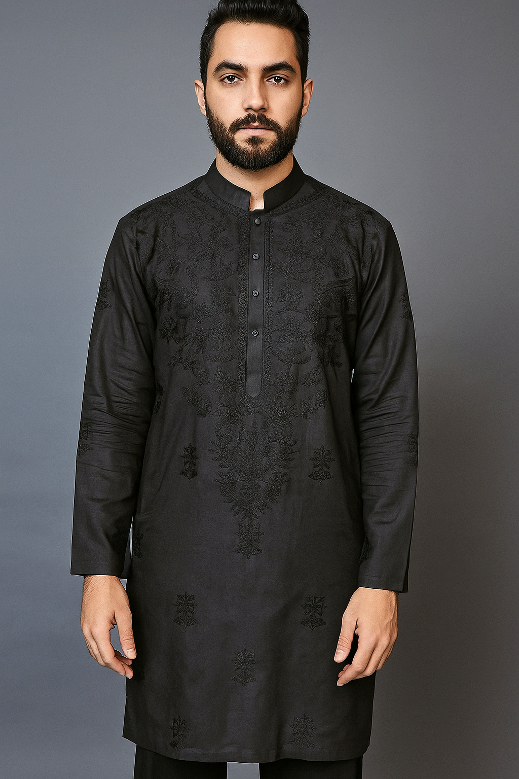 HUMAYUN ALAMGIR (MENSWEAR) - Black Emb