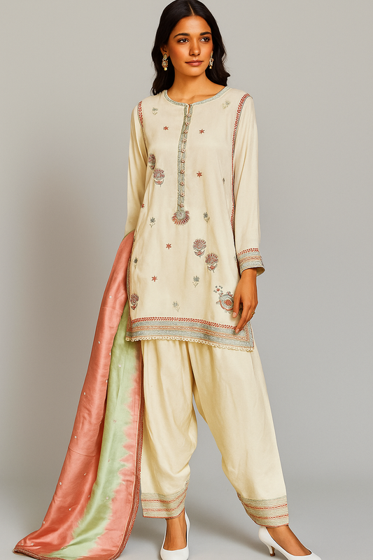 KOMAL LAKHANI - White with Aari work