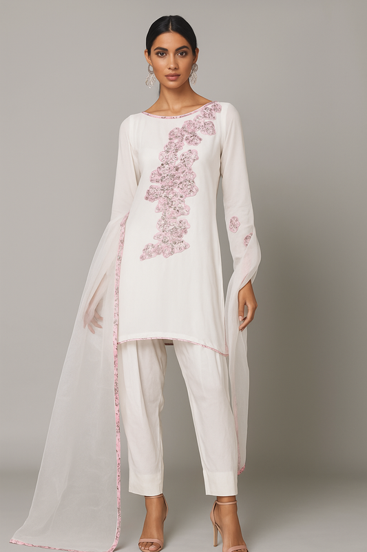 MARIA RAO - White Farshi Suit