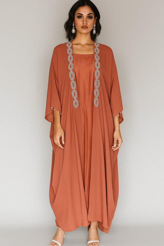 MARIA RAO - Rust Jacket with silver works