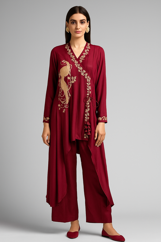 MARIA RAO - Maroon Peacock