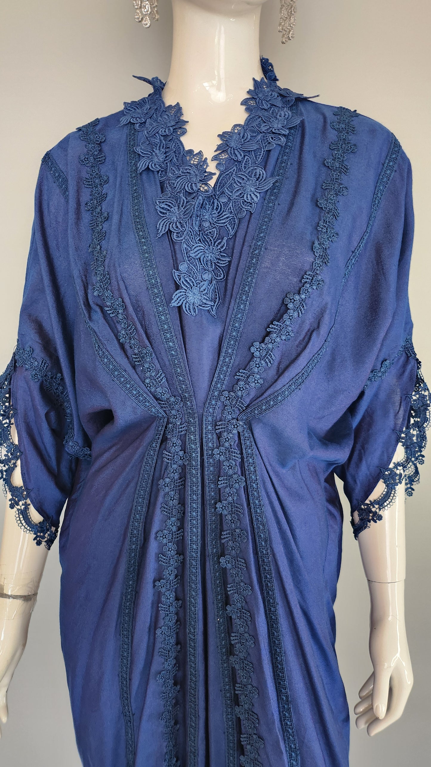 UMA DARA - Rose Kaftan in Navy blue Color