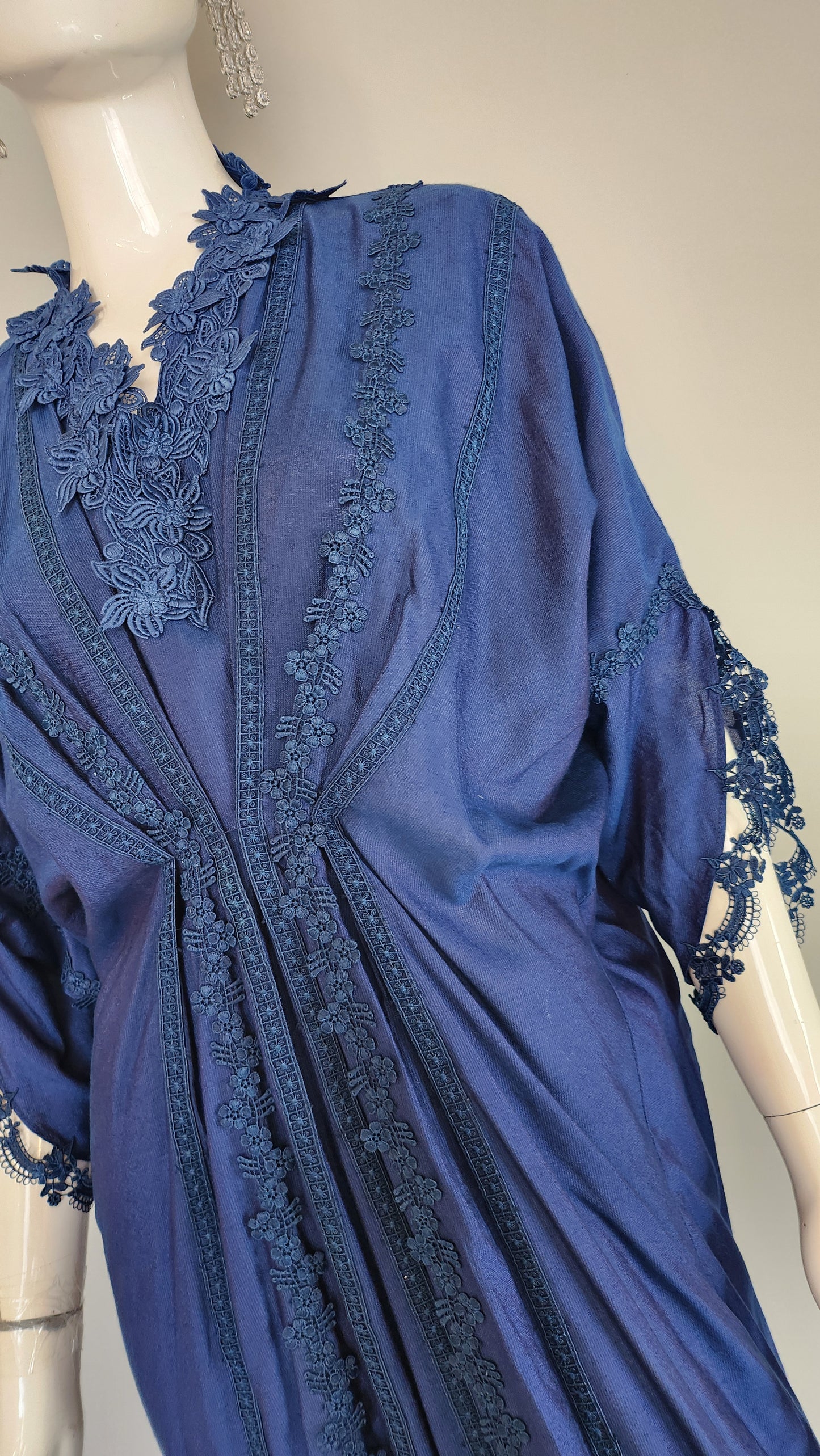 UMA DARA - Rose Kaftan in Navy blue Color
