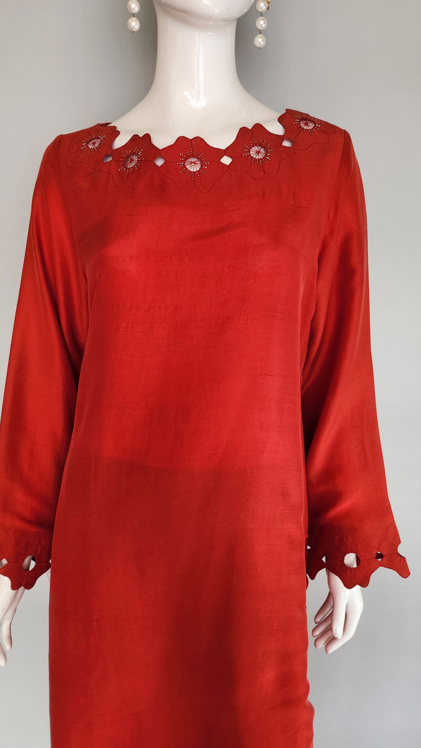 ANAM AHKLAQ - Azure in Red Color