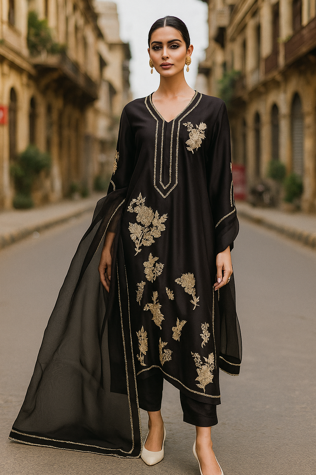 SEEMA IFTIKHAR - Black Embroidered