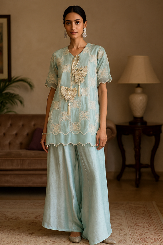 ALEENA FAREENA - Butterfly in Ice Blue color