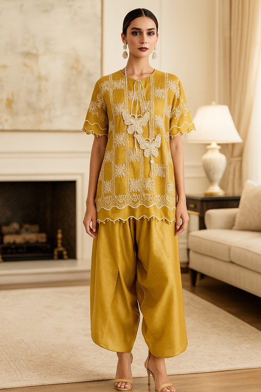 ALEENA FAREENA - Mustard Color Butterfly